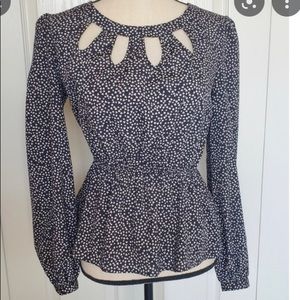 Candies Hearts Cut Out Peplum Blouse